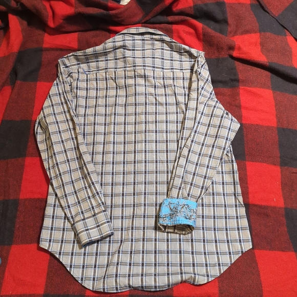 Robert Graham Classic Fit Multicolor Plaid Button Down Shirt Flip Cuff Men's L - Picture 2 of 9